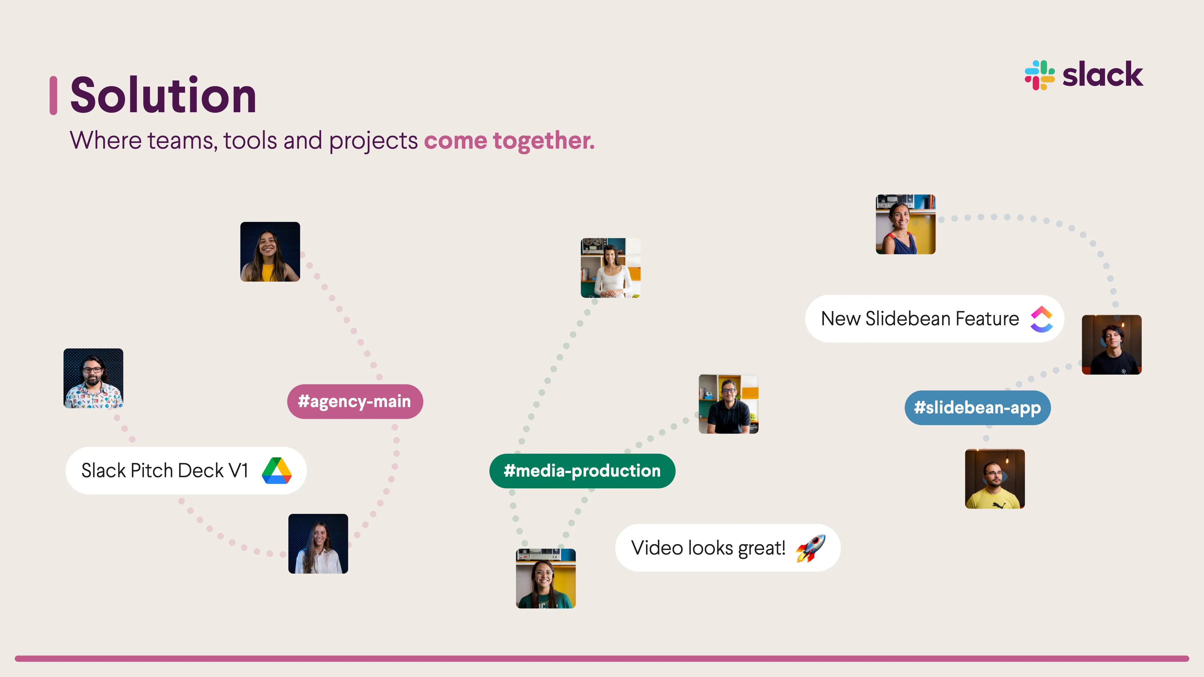 Slack presentation slide example.