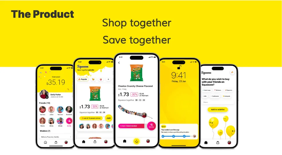 Squeezee Pitch Deck, product slide