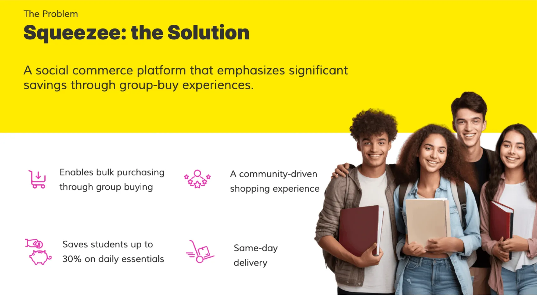 Squeezee Pitch Deck, solution slide
